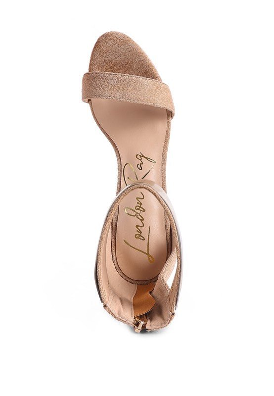 COSMO GIRL METAL BAND HIGH HEELED SANDALS - NUTRAL ATTIRE