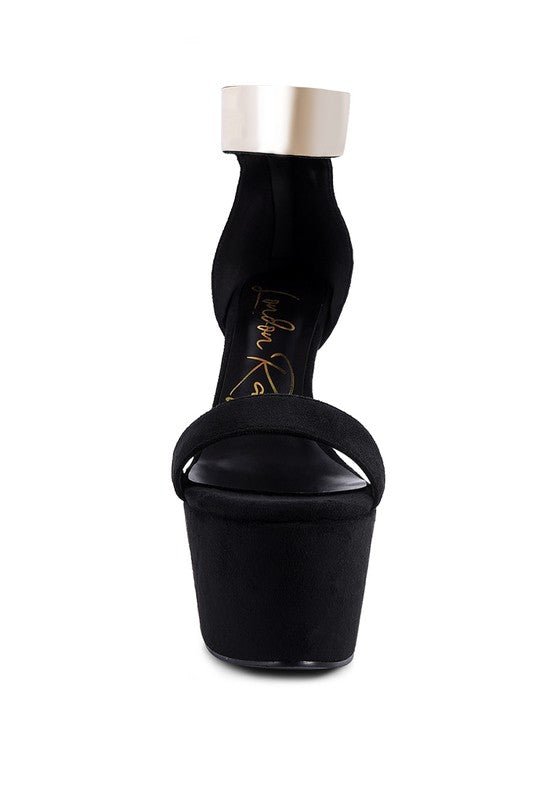 COSMO GIRL METAL BAND HIGH HEELED SANDALS - NUTRAL ATTIRE