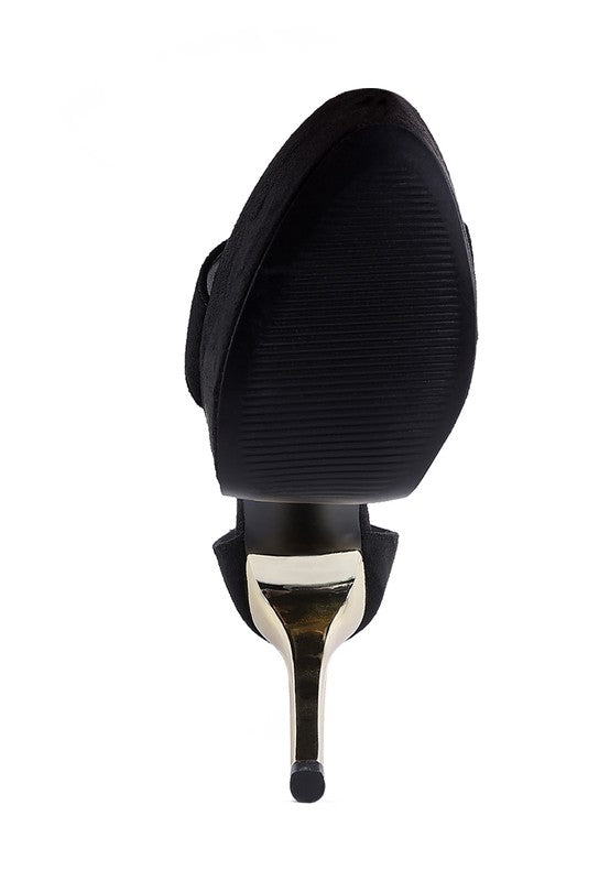 COSMO GIRL METAL BAND HIGH HEELED SANDALS - NUTRAL ATTIRE