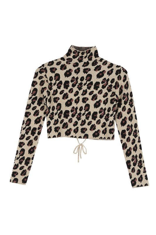 Cross back Mock neck lace - up open back top black - NUTRAL ATTIRE