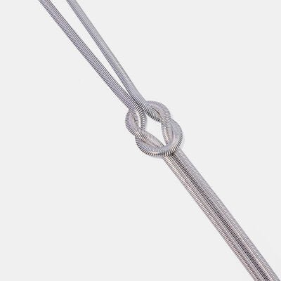 Double Layered Knot Herringbone Choker Necklace - NUTRAL ATTIRE