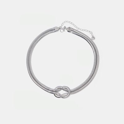 Double Layered Knot Herringbone Choker Necklace - NUTRAL ATTIRE