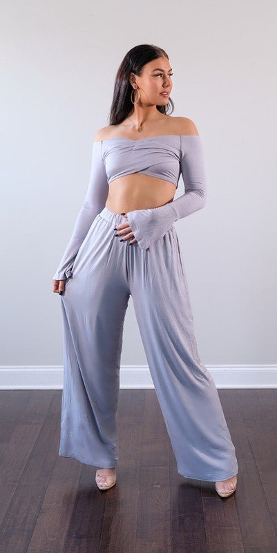 Hadiza Two Piece Set Grey - NUTRAL ATTIRE