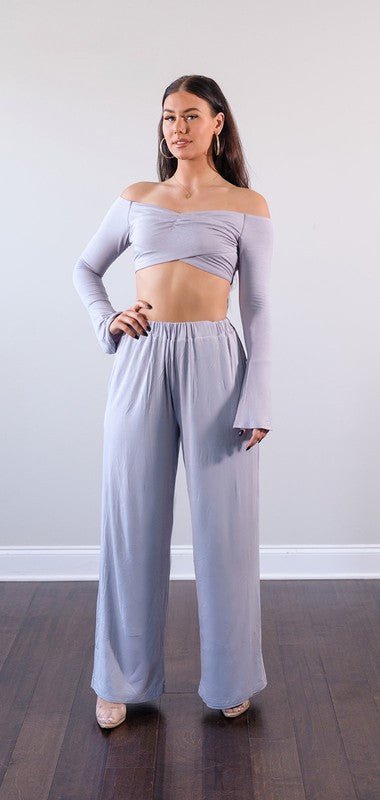 Hadiza Two Piece Set Grey - NUTRAL ATTIRE