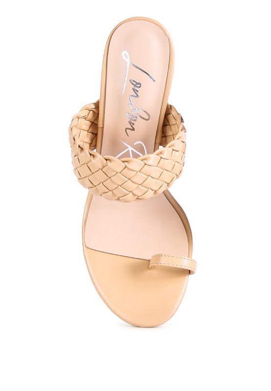 HIGH PERKS WOVEN STRAP TOE RING SANDALS - NUTRAL ATTIRE