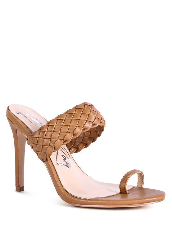 HIGH PERKS WOVEN STRAP TOE RING SANDALS - NUTRAL ATTIRE