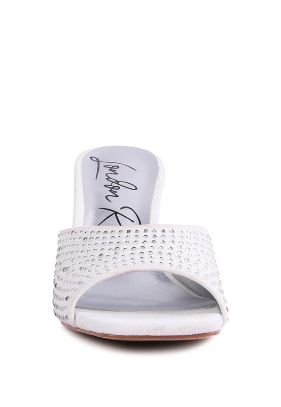 Imprint Diamante Stud Slip On Sandals - NUTRAL ATTIRE