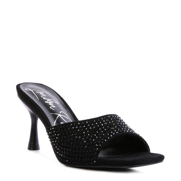 Imprint Diamante Stud Slip On Sandals - NUTRAL ATTIRE