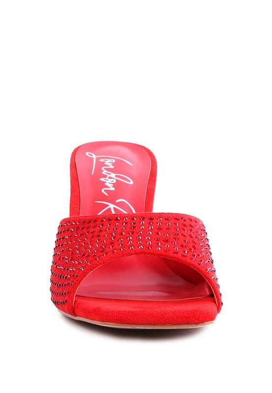 Imprint Diamante Stud Slip On Sandals - NUTRAL ATTIRE