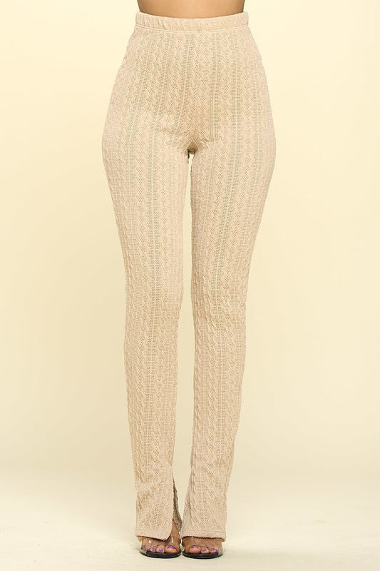 Knit High Rise Leggings - NUTRAL ATTIRE