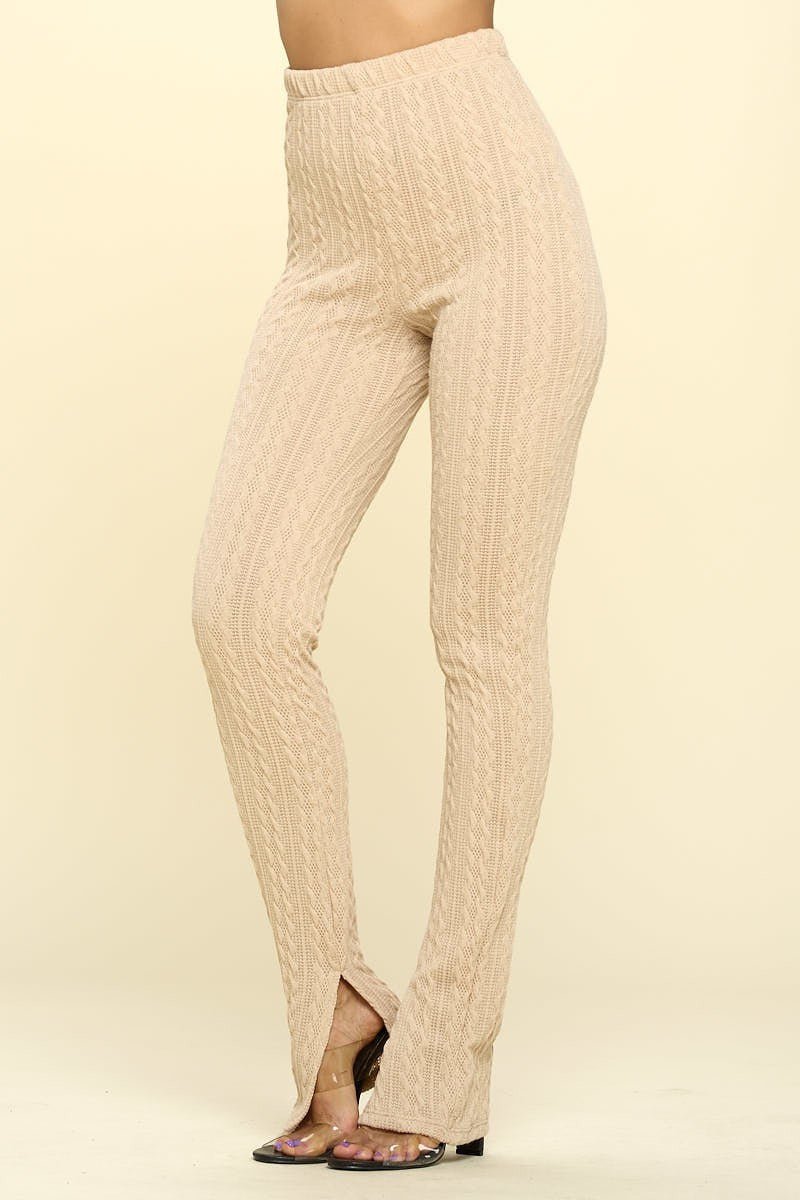 Knit High Rise Leggings - NUTRAL ATTIRE