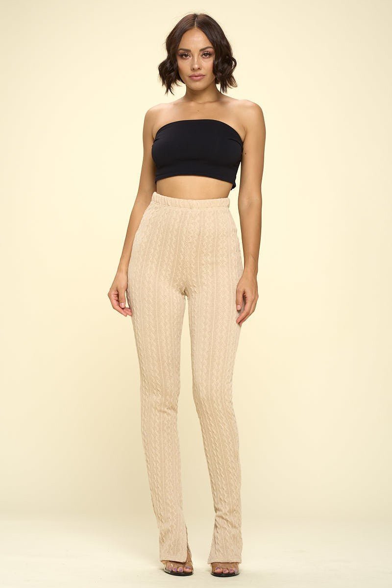 Knit High Rise Leggings - NUTRAL ATTIRE