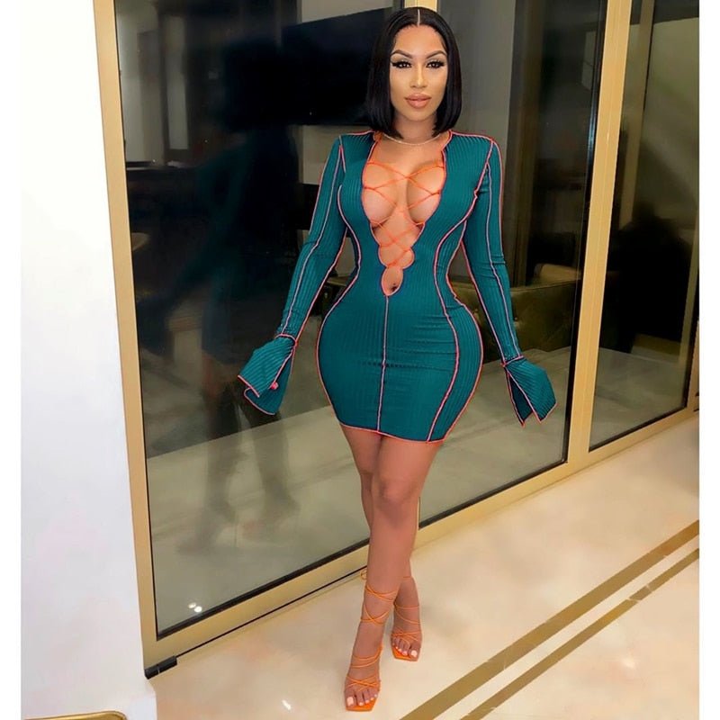 Laced Up Dress - NUTRAL ATTIRE