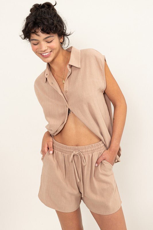 Linen Shirt and Shorts Set - NUTRAL ATTIRE