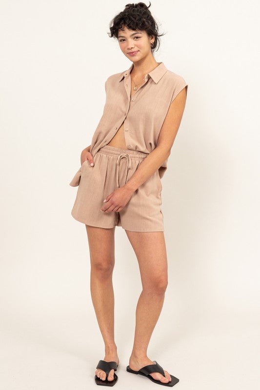 Linen Shirt and Shorts Set - NUTRAL ATTIRE