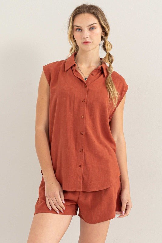 Linen Shirt and Shorts Set - NUTRAL ATTIRE