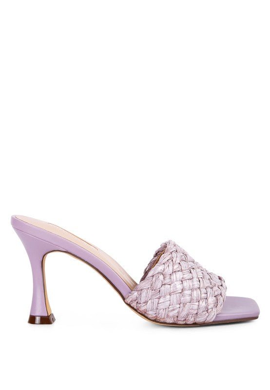 Ny Tour Braided Strap Heeled Sandals - NUTRAL ATTIRE