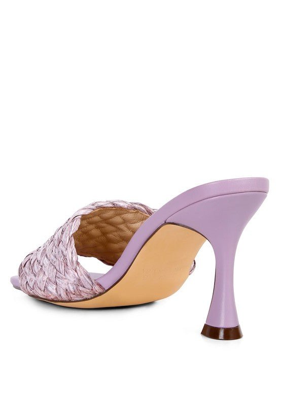 Ny Tour Braided Strap Heeled Sandals - NUTRAL ATTIRE