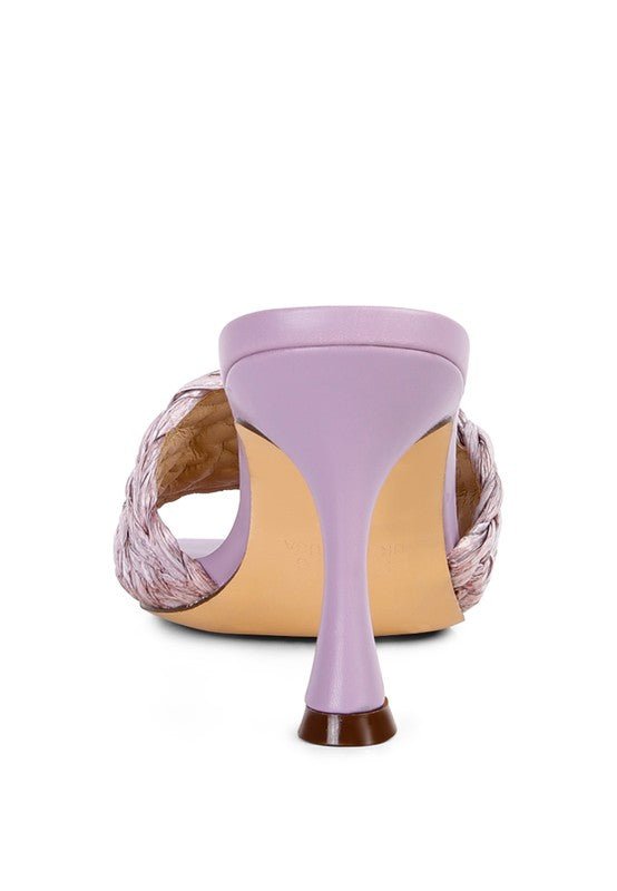 Ny Tour Braided Strap Heeled Sandals - NUTRAL ATTIRE