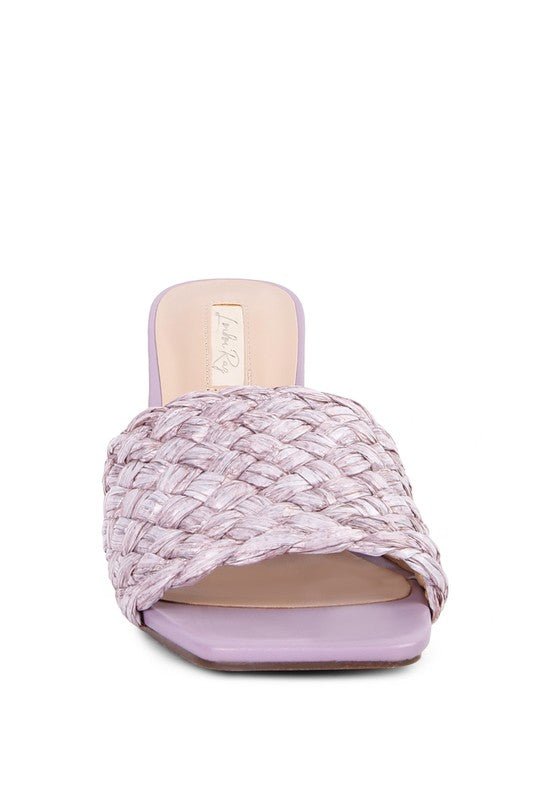 Ny Tour Braided Strap Heeled Sandals - NUTRAL ATTIRE