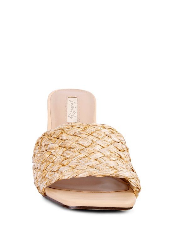 Ny Tour Braided Strap Heeled Sandals - NUTRAL ATTIRE