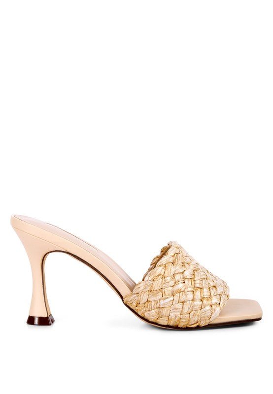 Ny Tour Braided Strap Heeled Sandals - NUTRAL ATTIRE