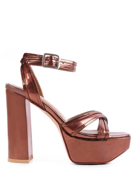 NYLE PLATFORM HEELED SANDALS - NUTRAL ATTIRE