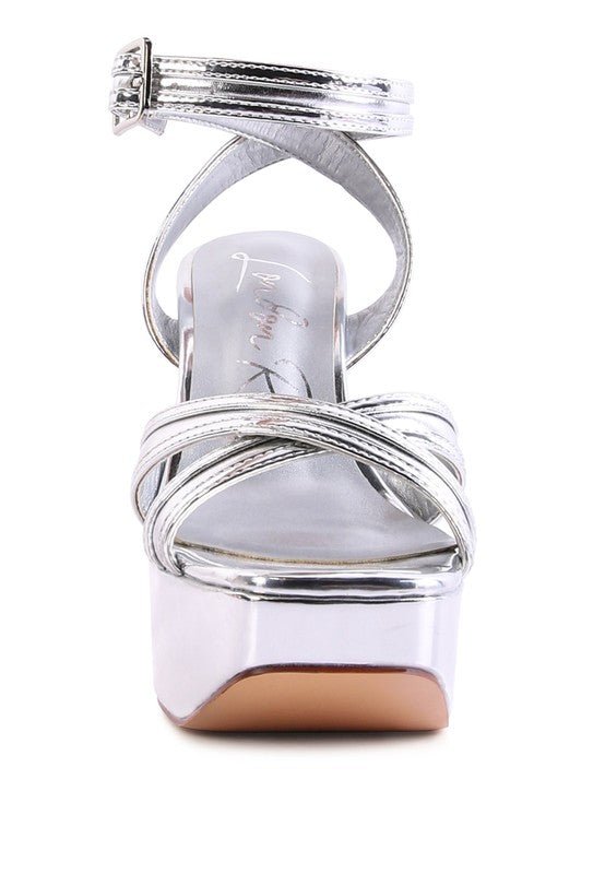 NYLE PLATFORM HEELED SANDALS - NUTRAL ATTIRE