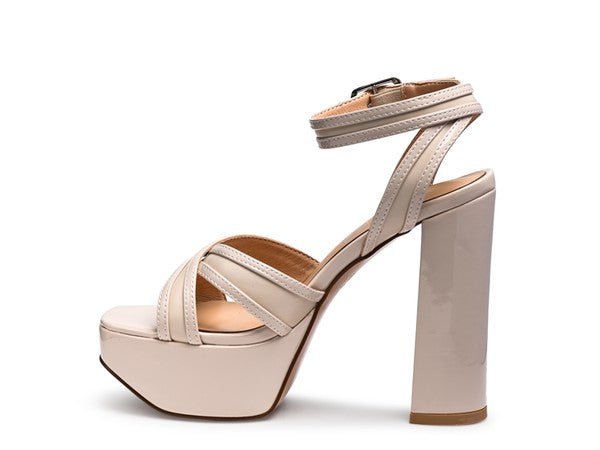 NYLE PLATFORM HEELED SANDALS - NUTRAL ATTIRE