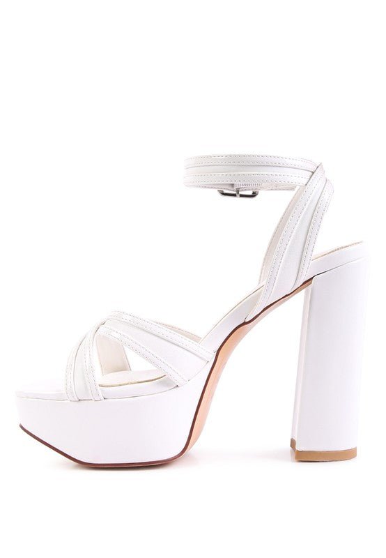 NYLE PLATFORM HEELED SANDALS - NUTRAL ATTIRE