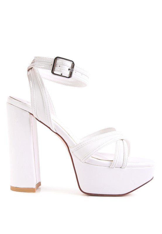 NYLE PLATFORM HEELED SANDALS - NUTRAL ATTIRE