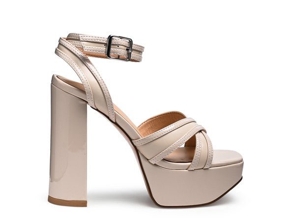 NYLE PLATFORM HEELED SANDALS - NUTRAL ATTIRE