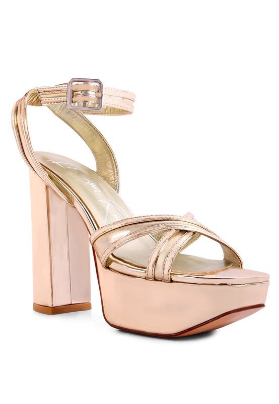 NYLE PLATFORM HEELED SANDALS - NUTRAL ATTIRE