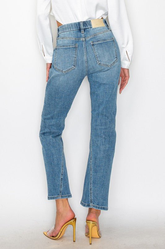 PLUS - TUMMY CONTROL HIGH RISE STRAIGHT JEANS - NUTRAL ATTIRE