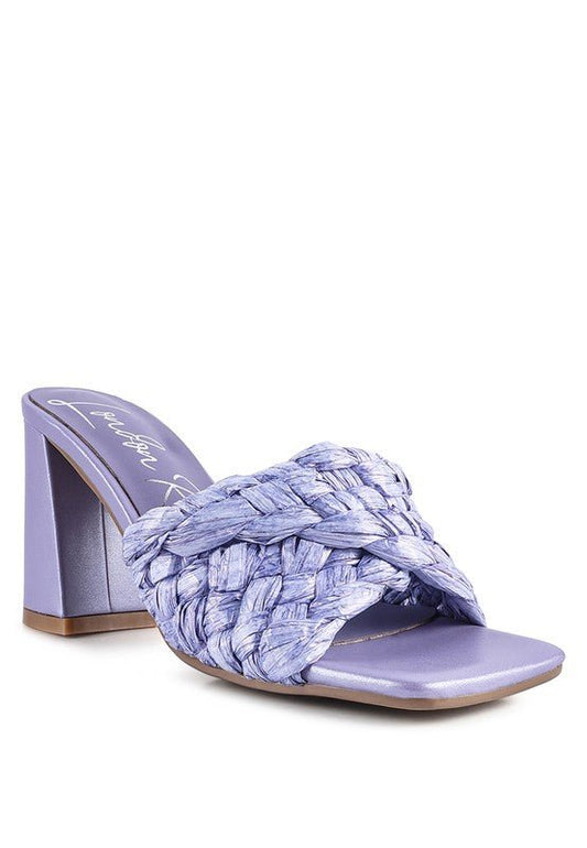 POUT PRO BRAIDED RAFFIA BLOCK SANDAL - NUTRAL ATTIRE