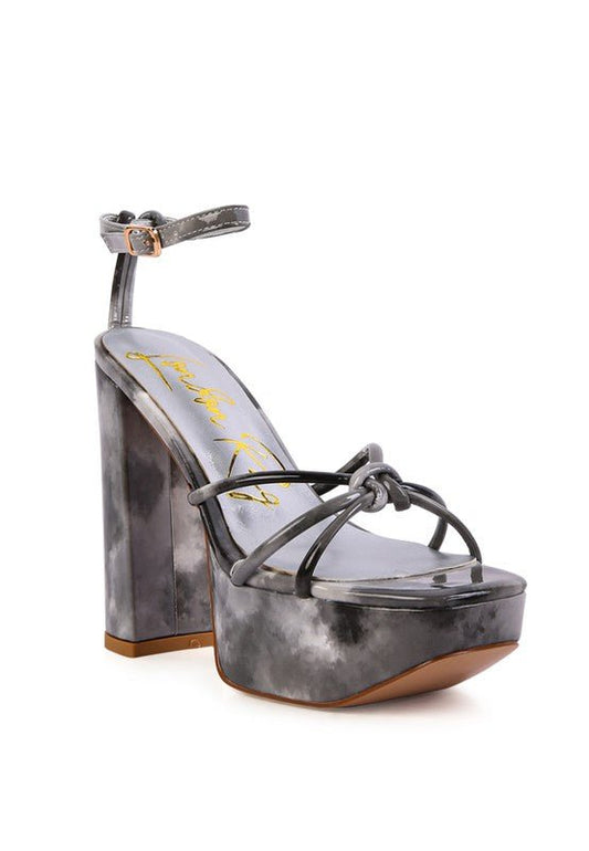 PRISMA TIE - DYE HIGH PLATFORM HEELED SANDALS - NUTRAL ATTIRE