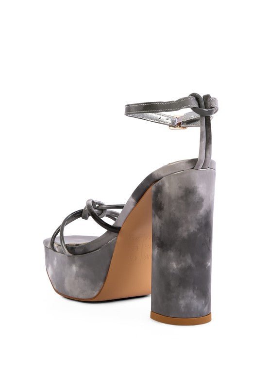 PRISMA TIE - DYE HIGH PLATFORM HEELED SANDALS - NUTRAL ATTIRE