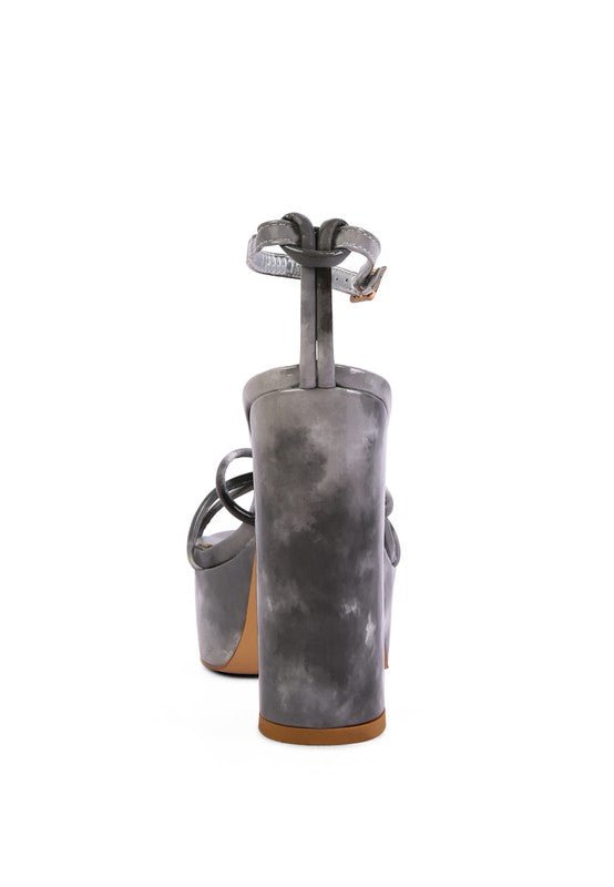 PRISMA TIE - DYE HIGH PLATFORM HEELED SANDALS - NUTRAL ATTIRE