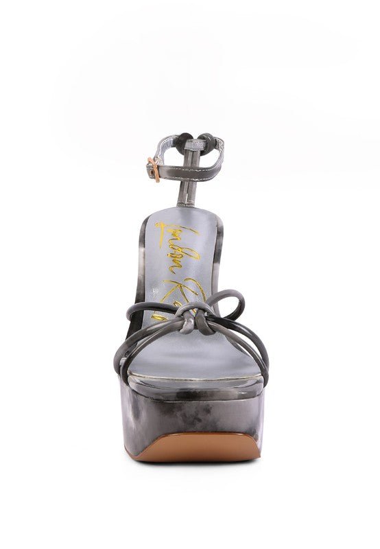 PRISMA TIE - DYE HIGH PLATFORM HEELED SANDALS - NUTRAL ATTIRE