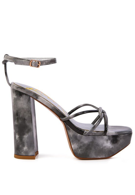 PRISMA TIE - DYE HIGH PLATFORM HEELED SANDALS - NUTRAL ATTIRE