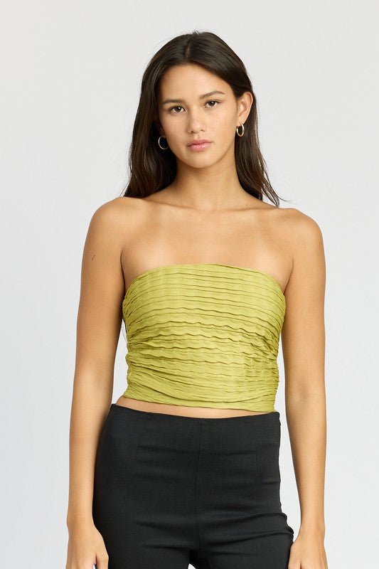 RUCHED TUBE TOP - NUTRAL ATTIRE