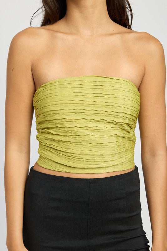 RUCHED TUBE TOP - NUTRAL ATTIRE