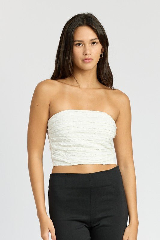 RUCHED TUBE TOP - NUTRAL ATTIRE