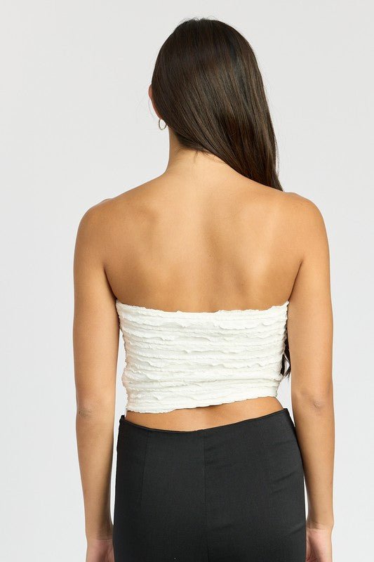 RUCHED TUBE TOP - NUTRAL ATTIRE