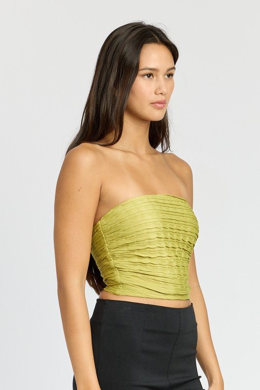 RUCHED TUBE TOP - NUTRAL ATTIRE