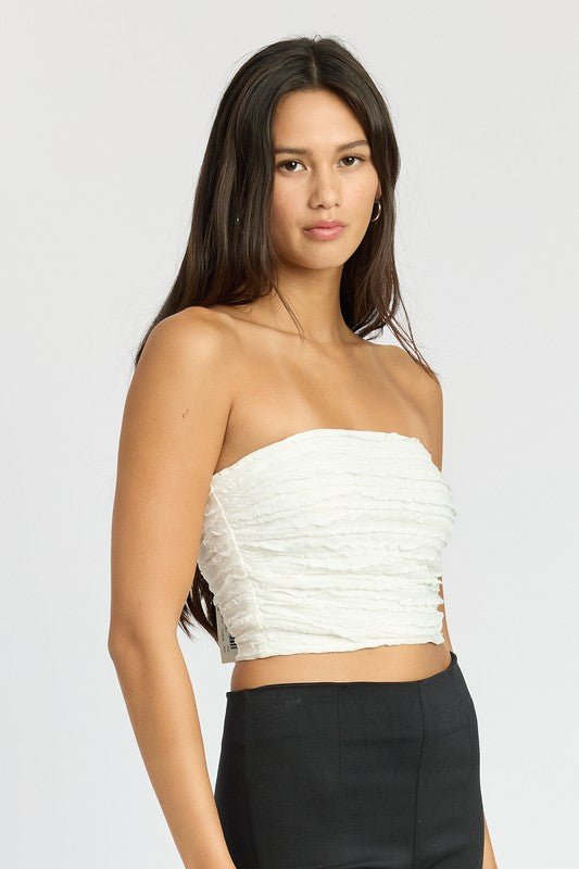 RUCHED TUBE TOP - NUTRAL ATTIRE