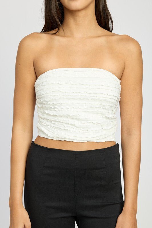 RUCHED TUBE TOP - NUTRAL ATTIRE