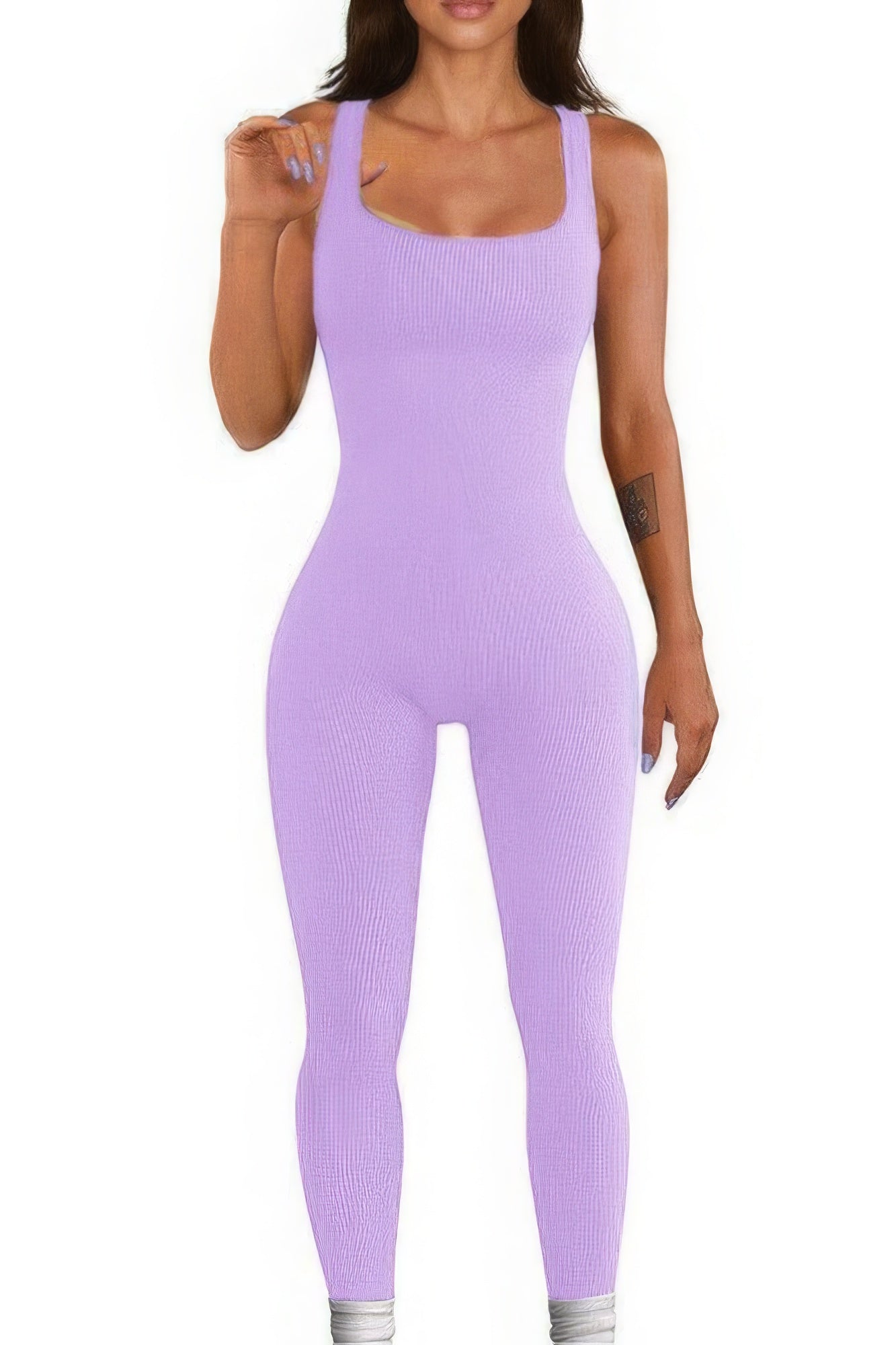 Seamless Ribbed Tank Jumpsuit - NUTRAL ATTIRE