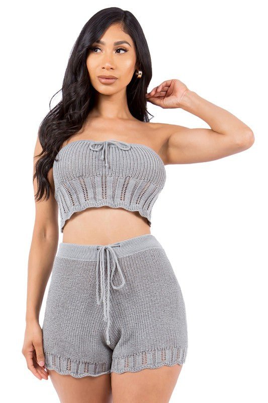 SEXY SUMMER FASHION TWO PIECE SET - NUTRAL ATTIRE