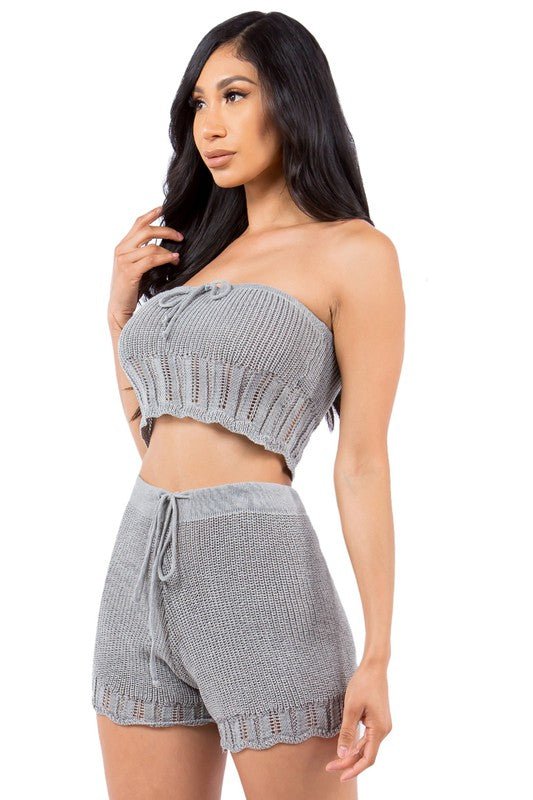 SEXY SUMMER FASHION TWO PIECE SET - NUTRAL ATTIRE